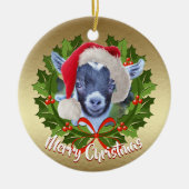 GOAT Pygmy Kid Weihnachtsmannmütze Weihnachtsschmu Keramik Ornament (Vorne)