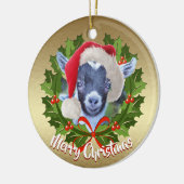 GOAT Pygmy Kid Weihnachtsmannmütze Weihnachtsschmu Keramik Ornament (Links)