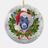 GOAT Pygmy Kid Weihnachtsmannmütze Weihnachtsschmu Keramik Ornament (Hinten)