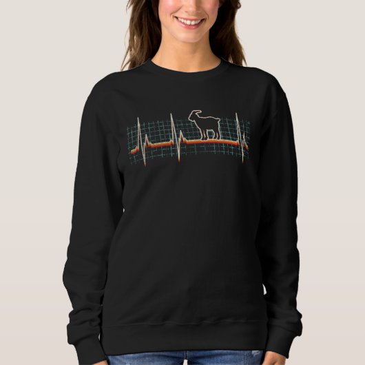 Goat Retro Heartbeat 80er Style Sweatshirt (Vorderseite)