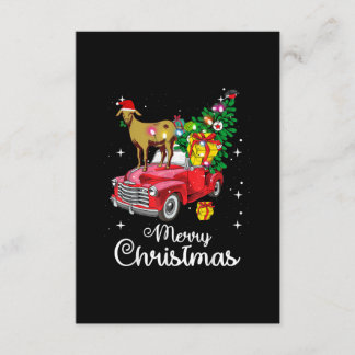 Goat Rides Red Car Weihnachten Begleitkarte