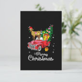 Goat Rides Red Car Weihnachten Dankeskarte (Stehend Vorderseite)