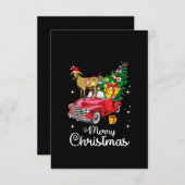 Goat Rides Red Car Weihnachten Dankeskarte (Vorne/Hinten)