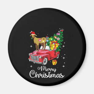 Goat Rides Red Car Weihnachten Magnet