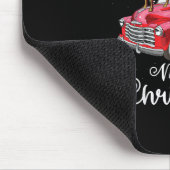 Goat Rides Red Car Weihnachten Mousepad (Ecke)