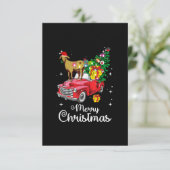 Goat Rides Red Car Weihnachten RSVP Karte (Stehend Vorderseite)
