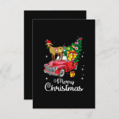Goat Rides Red Car Weihnachten RSVP Karte (Vorne/Hinten)