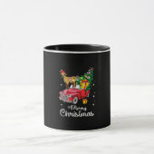 Goat Rides Red Car Weihnachten Tasse (Zentrum)
