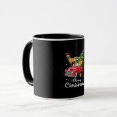 Goat Rides Red Car Weihnachten Tasse (Vorderseite Links)