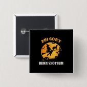 Goat Shotgun Beängstigend Halloween Button (Vorne & Hinten)