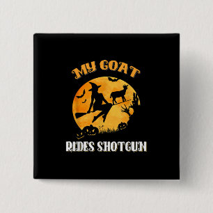 Goat Shotgun Beängstigend Halloween Button