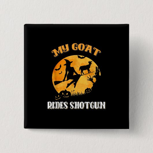 Goat Shotgun Beängstigend Halloween Button (Vorderseite)