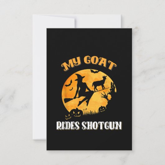 Goat Shotgun Beängstigend Halloween Dankeskarte (Vorderseite)
