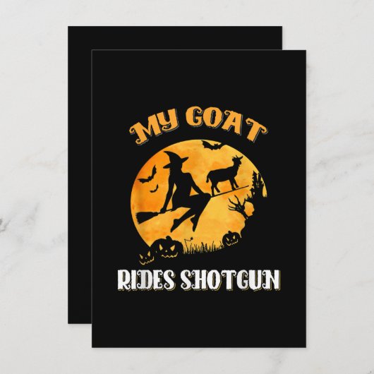Goat Shotgun Beängstigend Halloween Einladung (Vorne/Hinten)