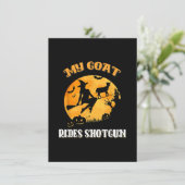 Goat Shotgun Beängstigend Halloween Einladung (Stehend Vorderseite)