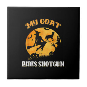 Goat Shotgun Beängstigend Halloween Fliese