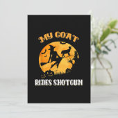 Goat Shotgun Beängstigend Halloween Save The Date (Stehend Vorderseite)