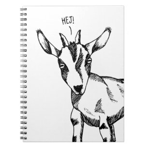 Goat Sketch Sprichwort "Hej!" Notizbuch Notizblock