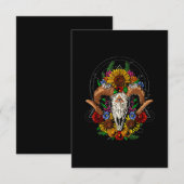 Goat Skull Psychedelic Sunblumen Begleitkarte (Vorne/Hinten)
