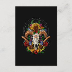 Goat Skull Psychedelic Sunblumen Begleitkarte