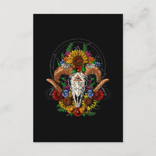 Goat Skull Psychedelic Sunblumen Begleitkarte (Vorderseite)
