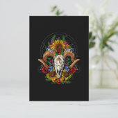 Goat Skull Psychedelic Sunblumen Begleitkarte (Stehend Vorderseite)