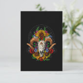 Goat Skull Psychedelic Sunblumen Dankeskarte (Stehend Vorderseite)