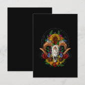 Goat Skull Psychedelic Sunblumen Dankeskarte (Vorne/Hinten)