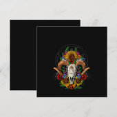 Goat Skull Psychedelic Sunblumen Einladung (Vorne/Hinten)