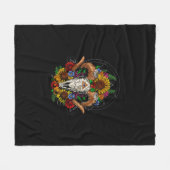 Goat Skull Psychedelic Sunblumen Fleecedecke (Vorderseite (Horizontal))