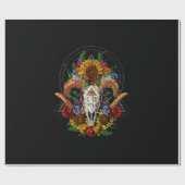 Goat Skull Psychedelic Sunblumen Geschenkpapier (Flach)