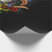 Goat Skull Psychedelic Sunblumen Geschenkpapier (Ecke)