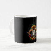 Goat Skull Psychedelic Sunblumen Kaffeetasse (Vorderseite Links)