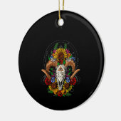 Goat Skull Psychedelic Sunblumen Keramik Ornament (Links)