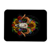 Goat Skull Psychedelic Sunblumen Magnet (Horizontal)