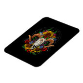 Goat Skull Psychedelic Sunblumen Magnet (Linke Seite)