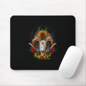 Goat Skull Psychedelic Sunblumen Mousepad (Mit Mouse)