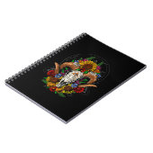 Goat Skull Psychedelic Sunblumen Notizblock (Linke Seite)