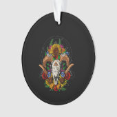 Goat Skull Psychedelic Sunblumen Ornament (Vorderseite)