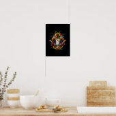 Goat Skull Psychedelic Sunblumen Poster (Küche)