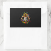 Goat Skull Psychedelic Sunblumen Rechteckiger Aufkleber (Tasche)
