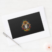 Goat Skull Psychedelic Sunblumen Rechteckiger Aufkleber (Umschlag)