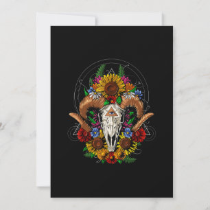 Goat Skull Psychedelic Sunblumen Save The Date