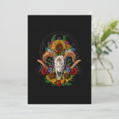 Goat Skull Psychedelic Sunblumen Save The Date (Stehend Vorderseite)