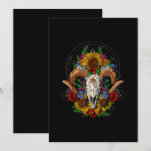 Goat Skull Psychedelic Sunblumen Save The Date (Vorne/Hinten)