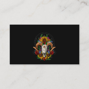 Goat Skull Psychedelic Sunblumen Visitenkarte