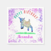 Goat Themed Birthday Party farbenfrohe Farm Tier Serviette (Vorderseite)
