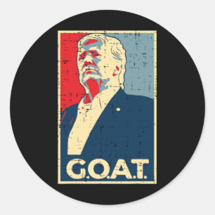 Goat Trump Poster 2024 Runder Aufkleber