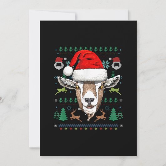 Goat Ugly Christmas Weihnachtsgeschenk Feiertagskarte (Vorderseite)