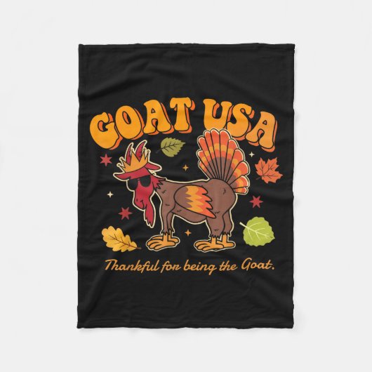 Goat Usa Thankful For Being The Goat Funny Thanksg Fleecedecke (Vorderseite)